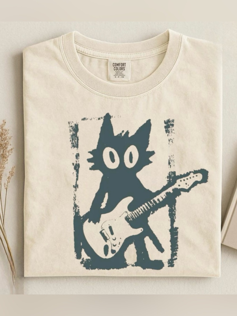 Comfort Colors Rock Star Cat Kitten Y2K Tee